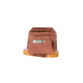 MAX Bőr szerszámtáska egyrészes 7 zsebes, övvel