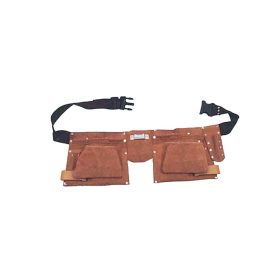 MAX Bőr szerszámtáska kétrészes 11 zsebes, övvel