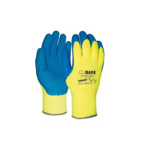   OXXA Cold grip Hi-Víz tenyérmártott latex bevonatos kesztyű - kék/sárga 11"
