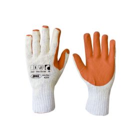   MAX védőkesztyű vastag latex bevonattal, erősebb szövettel 10"