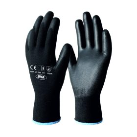   MAX PU Palm soft classic univerzális kesztyű PU bevonattal, fekete 12"