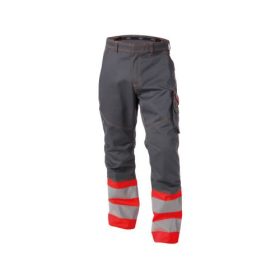   Dassy Phoenix munkavédelmi jól láthatósági derekas nadrág szürke/piros színben