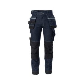   Dassy Melbourne munkavédelmi derekas nadrág farmerkék/fekete színben