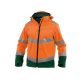 Dassy Malaga munkavédelmi jól láthatósági softshell dzseki narancs/zöld színben