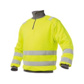   Dassy Denver jólláthatósági munkavédelmi pulóver sárga/cementszürke színben