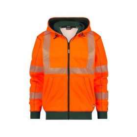   Dassy Evans jólláthatósági munkavédelmi pulóver narancs/üvegzöld színben