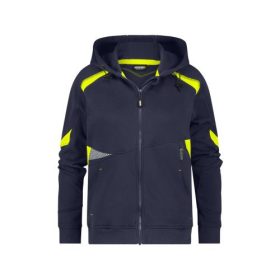 Dassy Santos női kapucnis pulóver éjkék/sárga színben