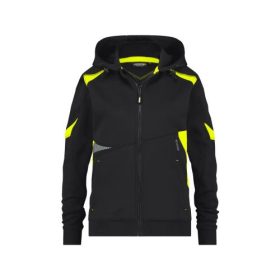 Dassy Santos női kapucnis pulóver fekete/sárga színben