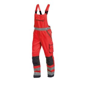   Dassy Malmedy munkavédelmi jól láthatósági kantáros nadrág piros/szürke színben